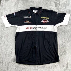 VTG Cheverlet Nascar Button Down Short Sleeve Shirt XL Racing Taz Looney Tunes